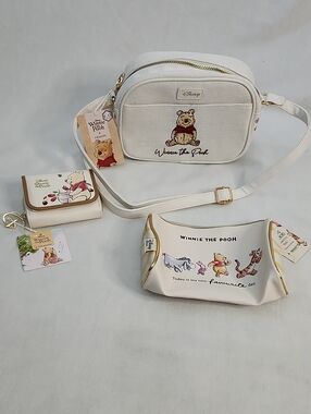Winnie the Pooh Canvas Crossbody Bag, Pouch and Wallet Set